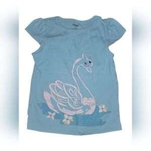 Gymboree Light Blue Swan Tee with Pink & Blue Accents